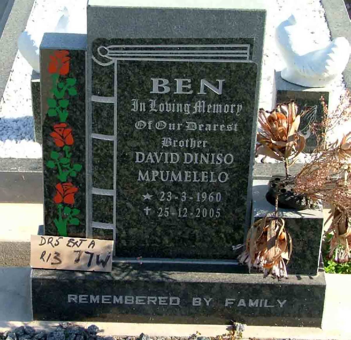 BEN David Diniso Mpumelelo 1960-2005