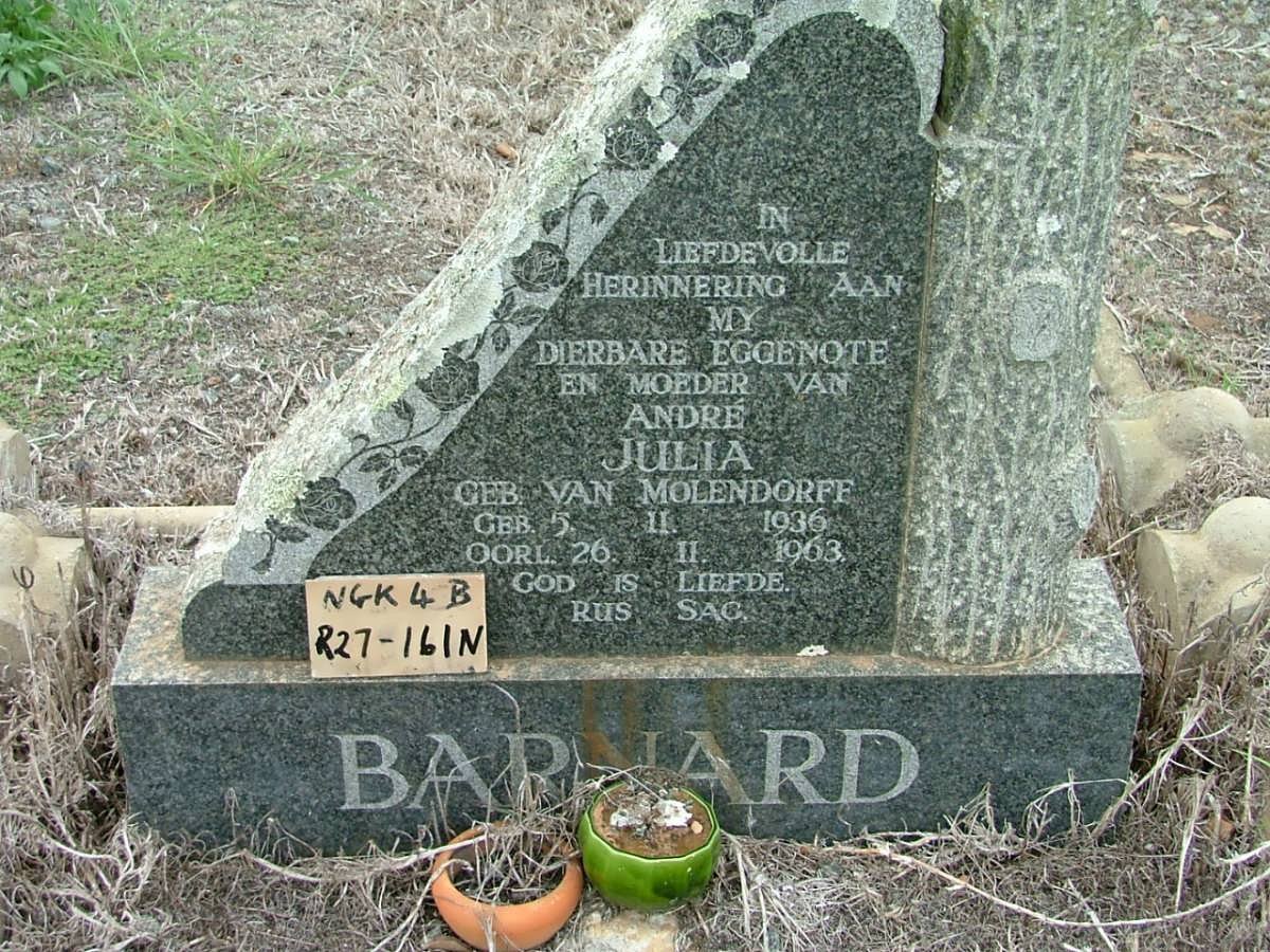 BARNARD Julia nee VAN MOLLENDORFF 1936-1963