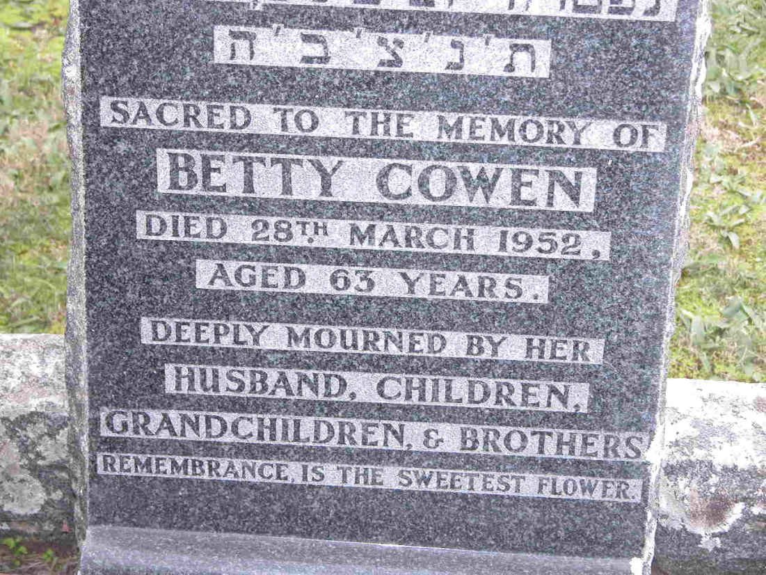 COWEN Betty -1952