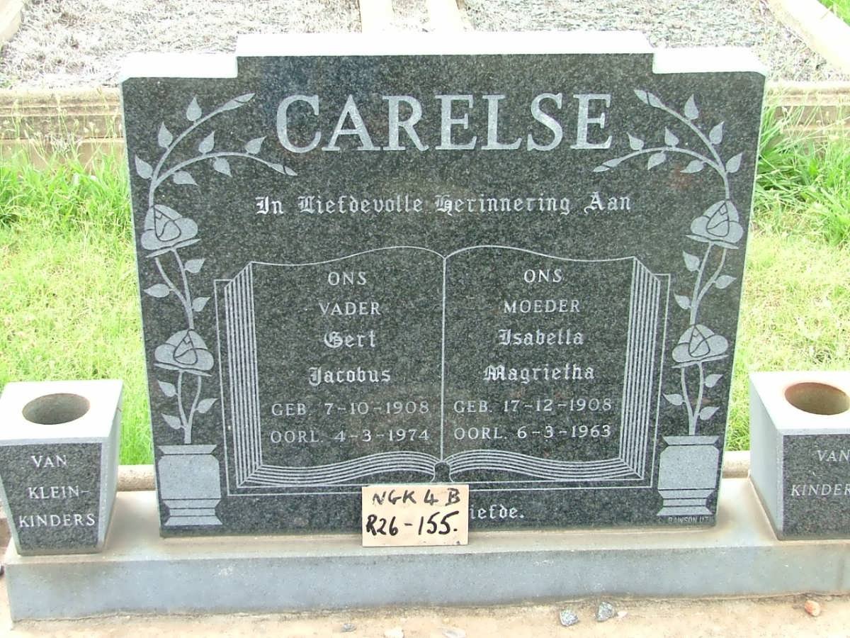 CARELSE Gert Jacobus 1908-1974 &amp; Isabella Magrietha 1908-1963