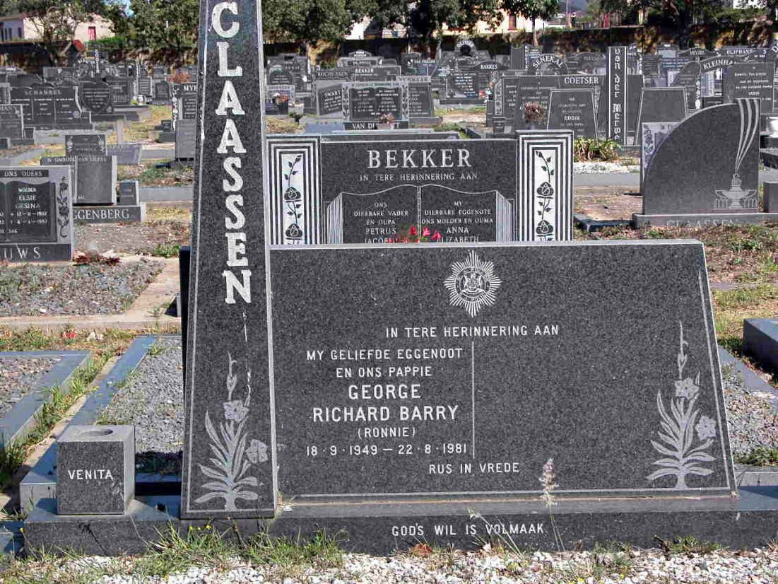 CLAASSEN George Richard Barry 1949-1981