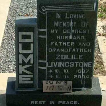 DUMKE Zolile Livingstone 1987-2004