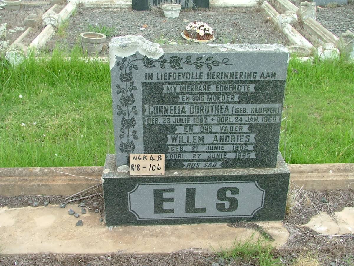 ELS Willem Andries 1902-1965 &amp; Cornelia Dorothea KLOPPER 1902-1960