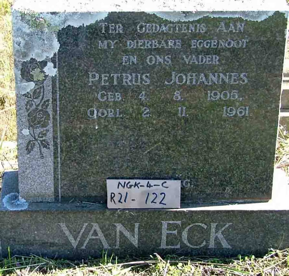 ECK Petrus Johannes, van 1906-1961