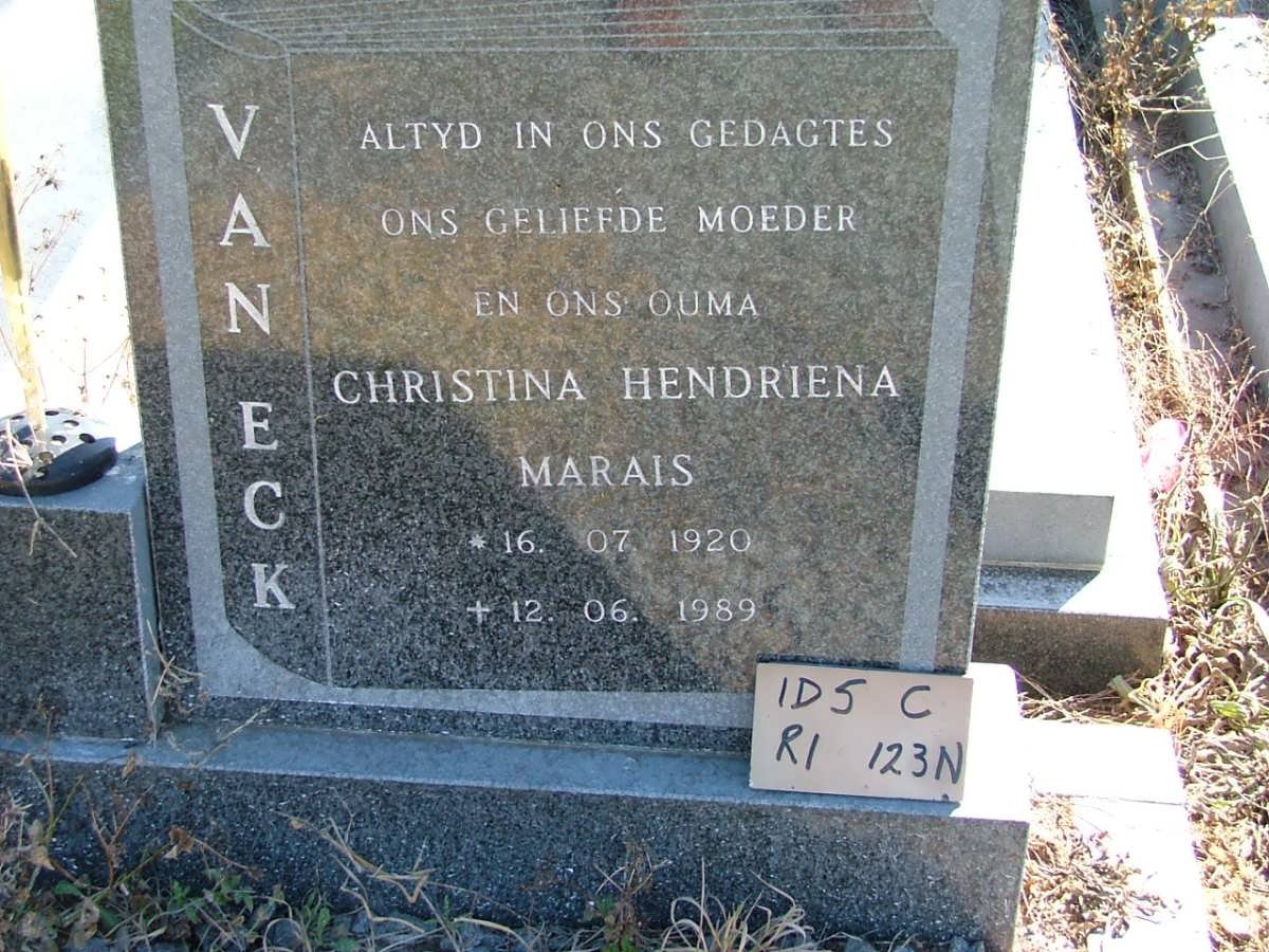ECK Christina Hendriena Marais, van 1920-1989
