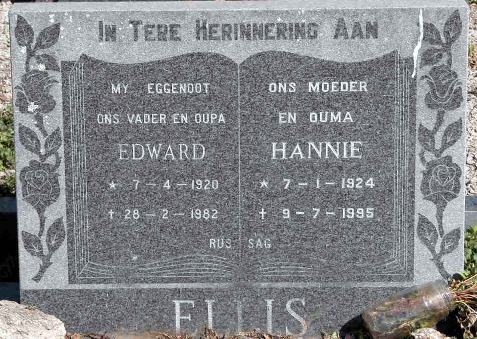 ELLIS Edward 1920-1982 &amp; Hannie 1924-1995
