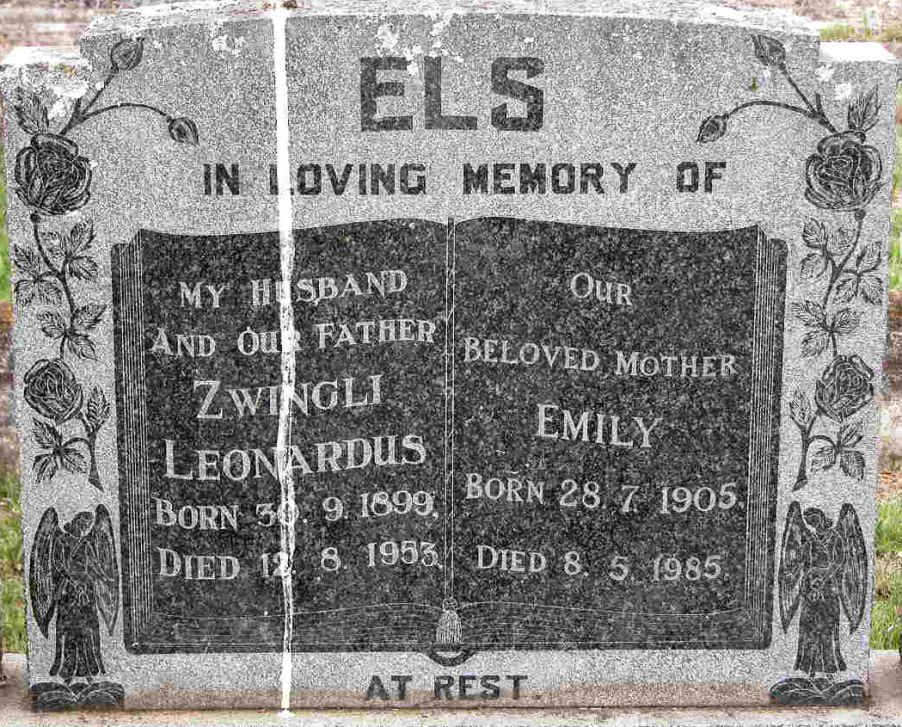 ELS Zwingli Leonardus 1899-1953 &amp; Emily 1905-1985