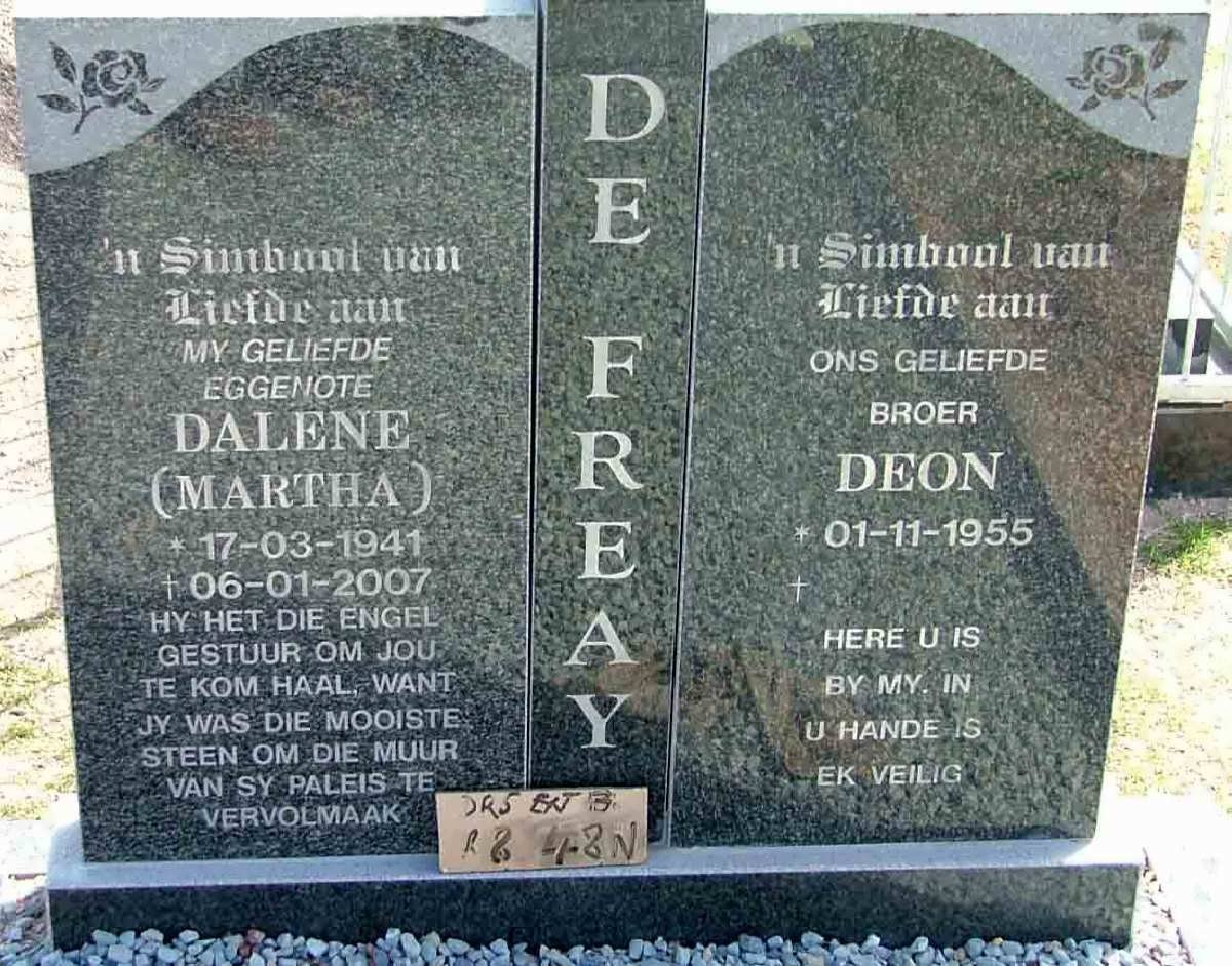 FREAY Deon, de 1955- :: FREAY Dalene, de 1941-2007
