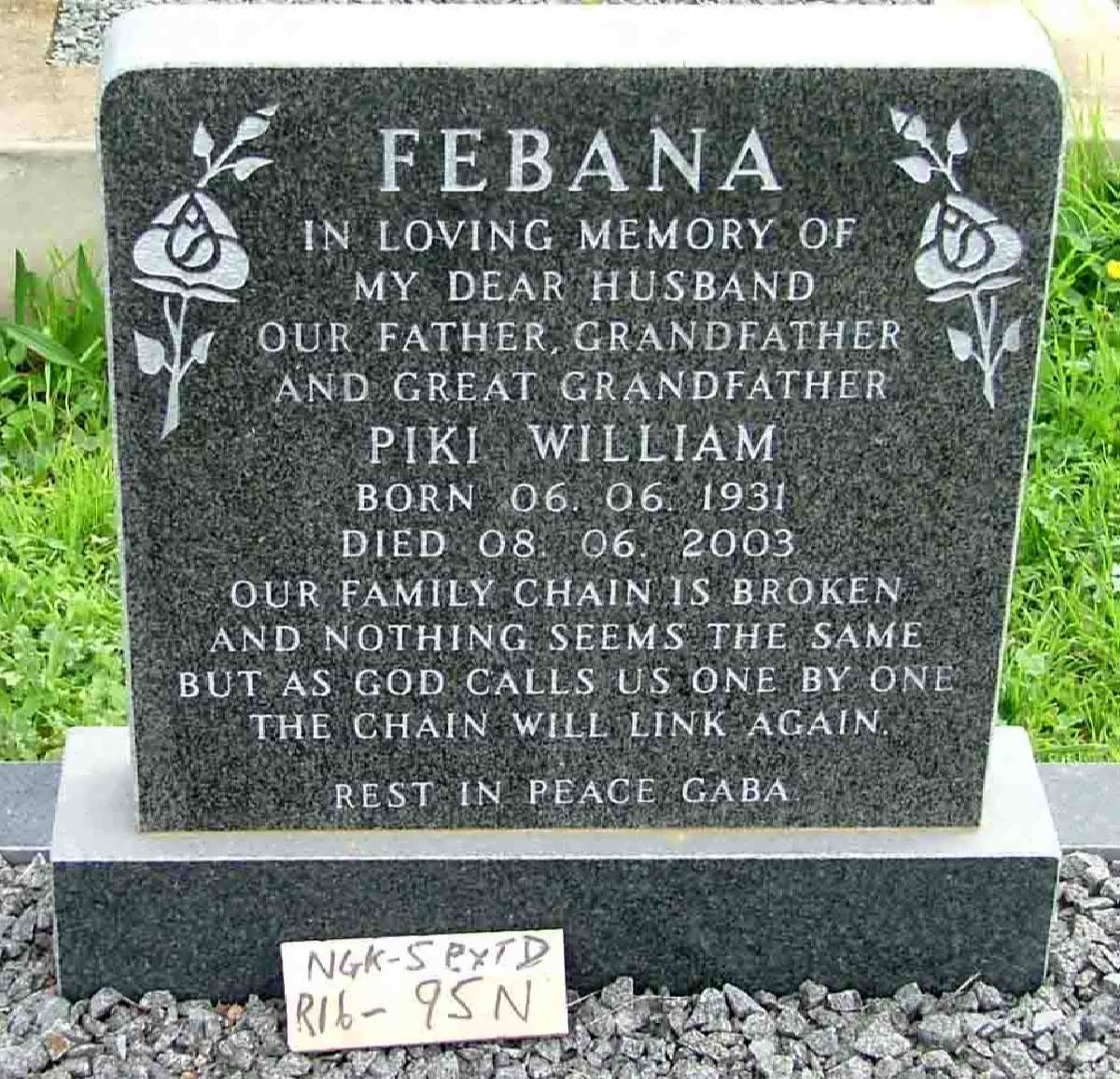 FEBANA Pike William 1931-2003