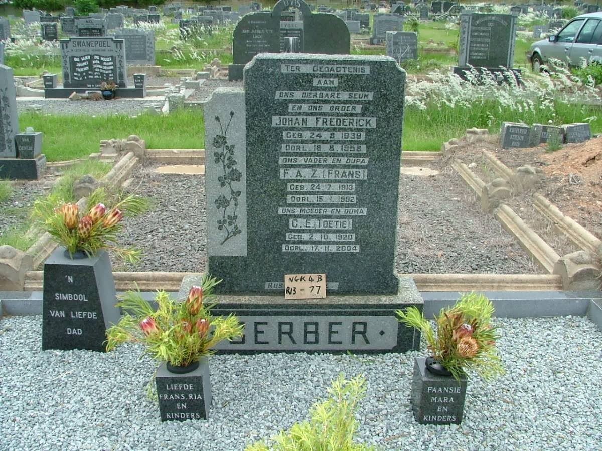 GERBER F.A.Z. 1913-1992 &amp; C.E. 1920-2004 :: GERBER John Frederick 1939-1958