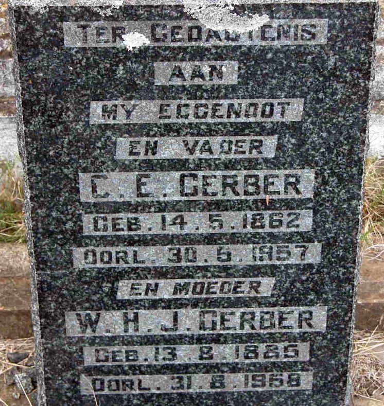 GERBER C.E. 1862-1957 &amp; W.H.J. 1885-1958
