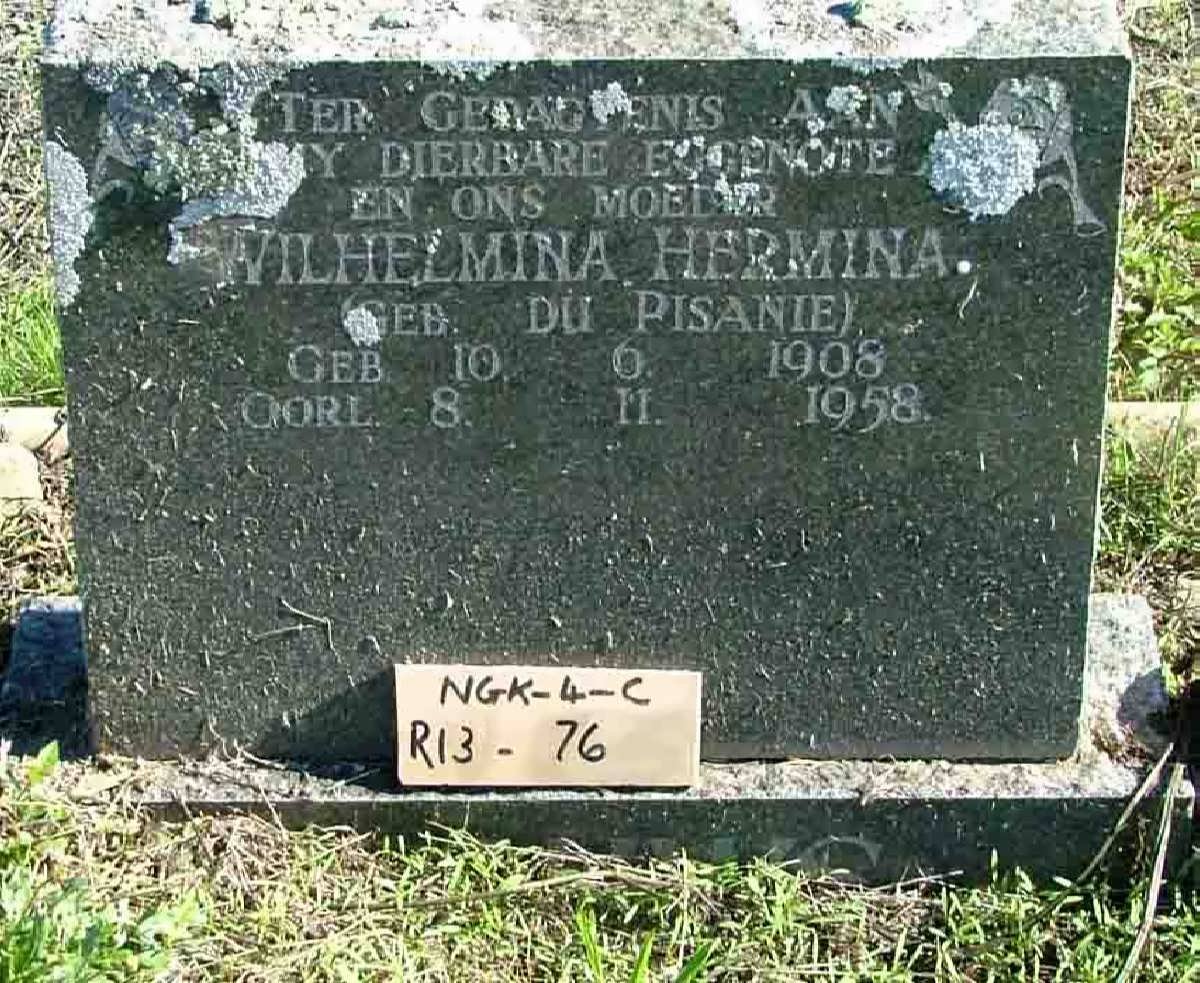 GOUWS Wilhelmina Hermina nee DU PISANIE 1908-1958