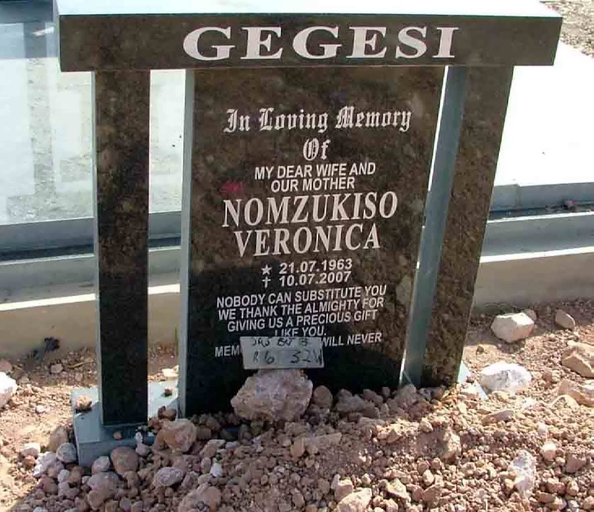 GEGESI Nomzukiso Veronica 1963-2007