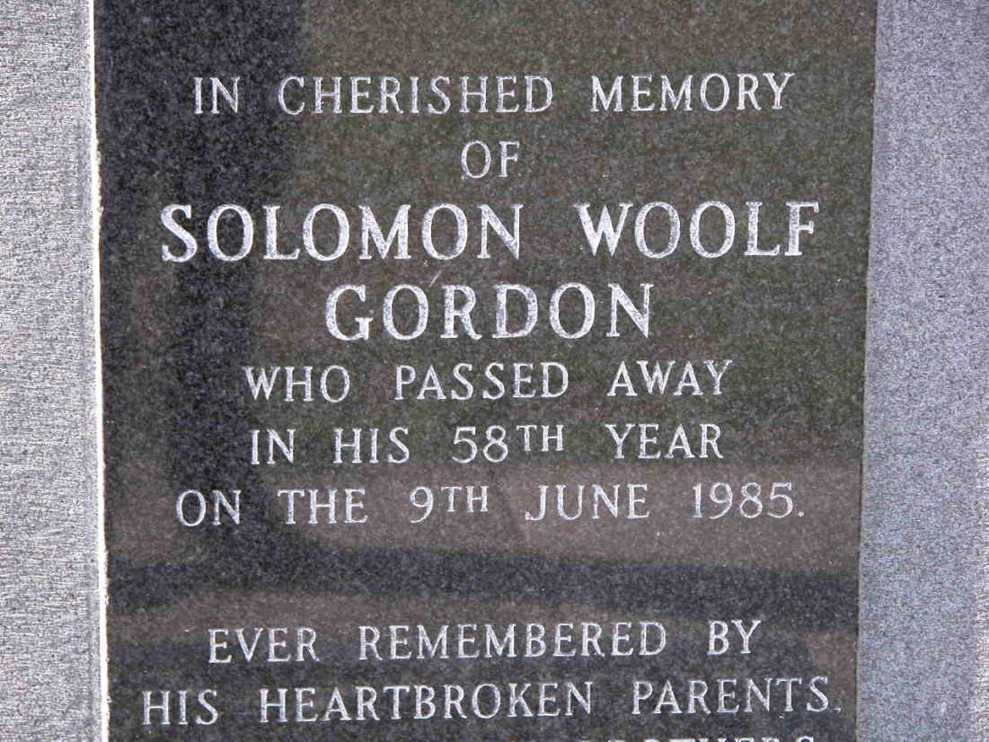 GORDON Solomon Woolf -1985