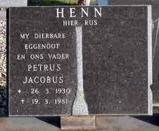 HENN Petrus Jacobus 1930-1981