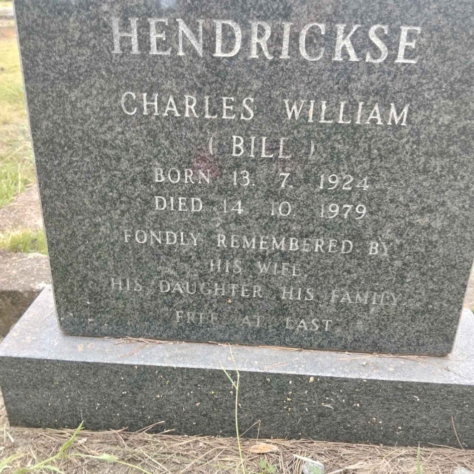 HENDRICKSE Charles William 1924-1979