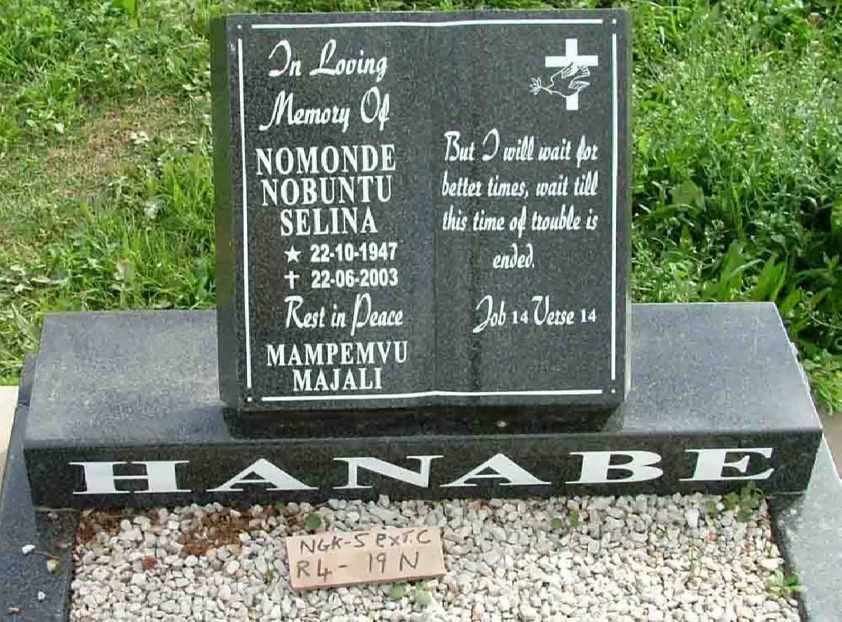 HANABE Nomonde Nobuntu Selina 1947-2003