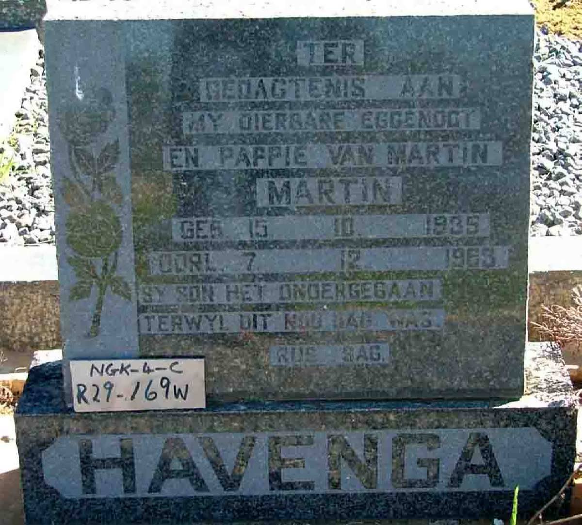 HAVENGA Martin 1935-1963