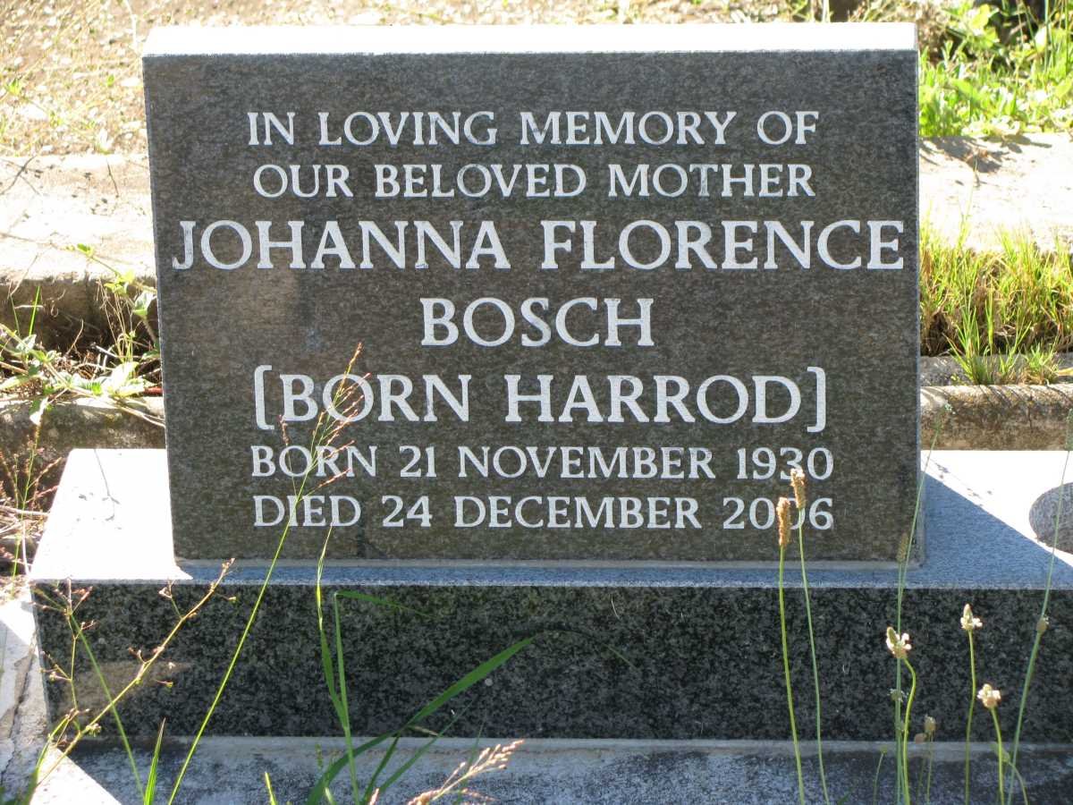 BOSCH Johanna Florence nee HARROD 1930-2006