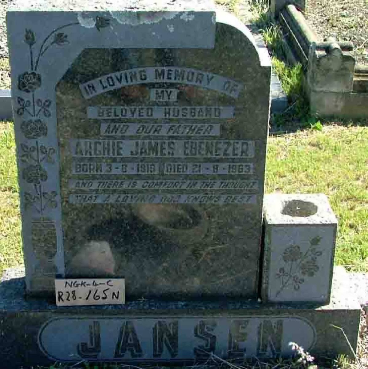 JANSEN Archie James Ebenezer 1919-1963