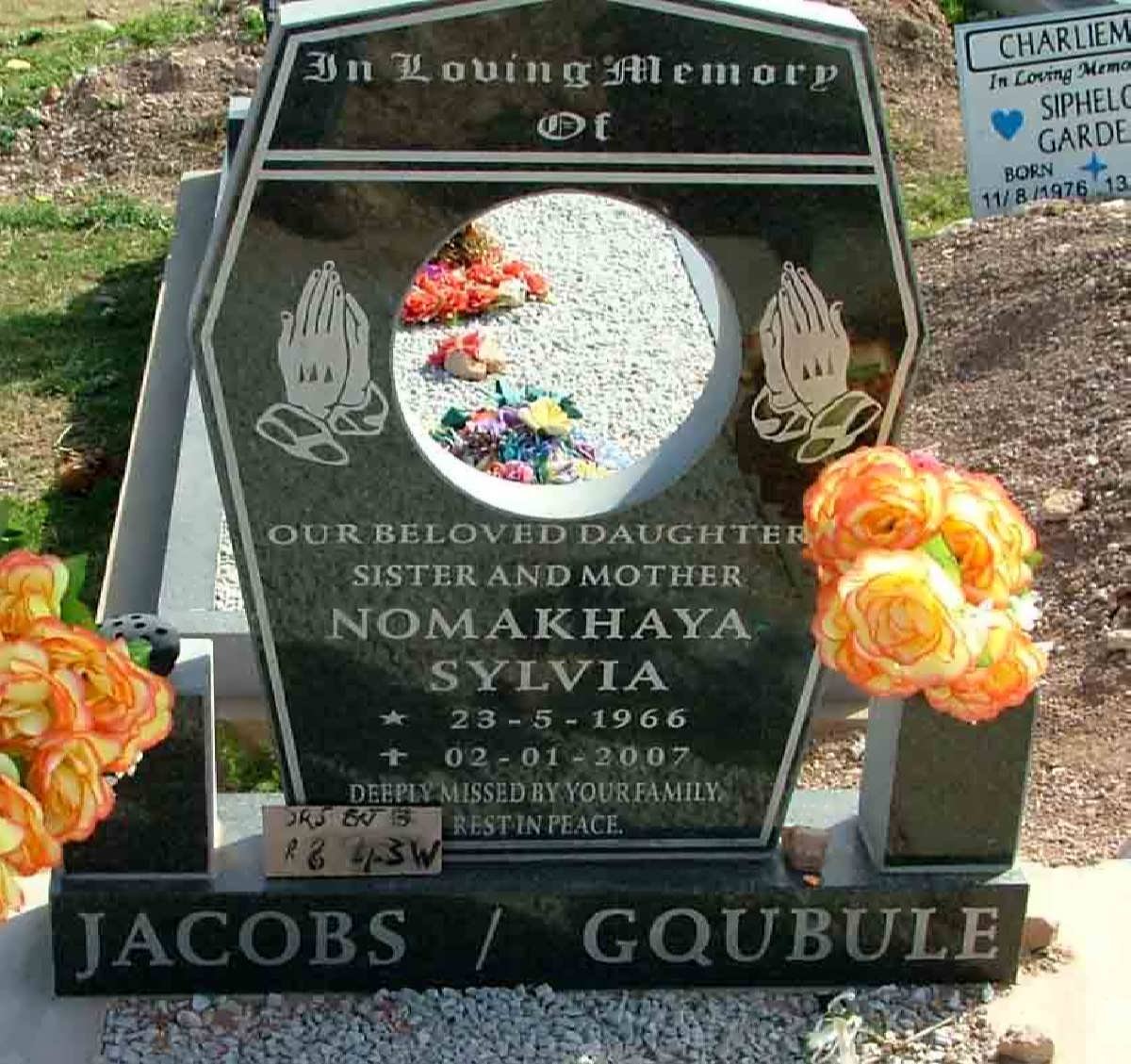 JACOBS Nomakhaya Sylvia nee GQUBULE 1966-2007