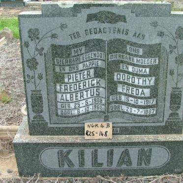 KILIAN Pieter Frederick Albertus 1908-1962 &amp; Dorothy Freda 1917-1987