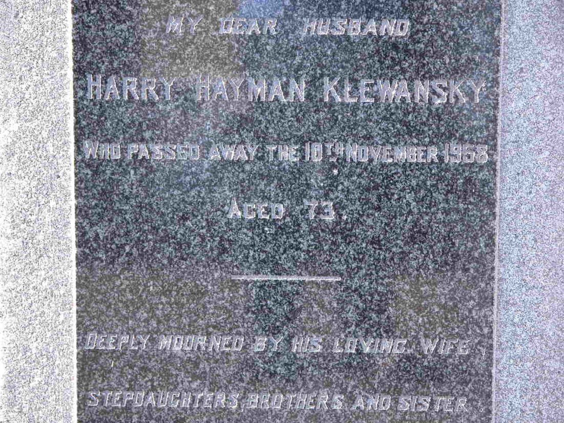KLEWANSKY Harry Hyman -1958