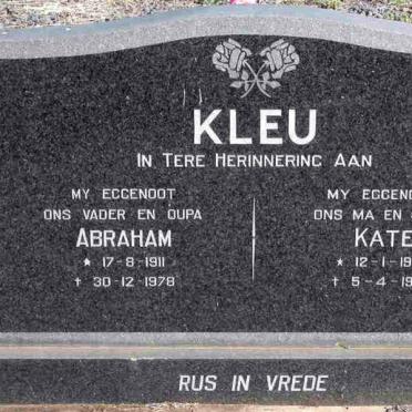 KLEU Abraham 1911-1978 &amp; Kate 1906-1994