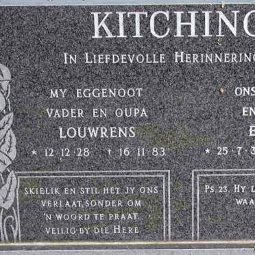KITCHING Louwrens 1928-1983 &amp; Eileen 1931-2001