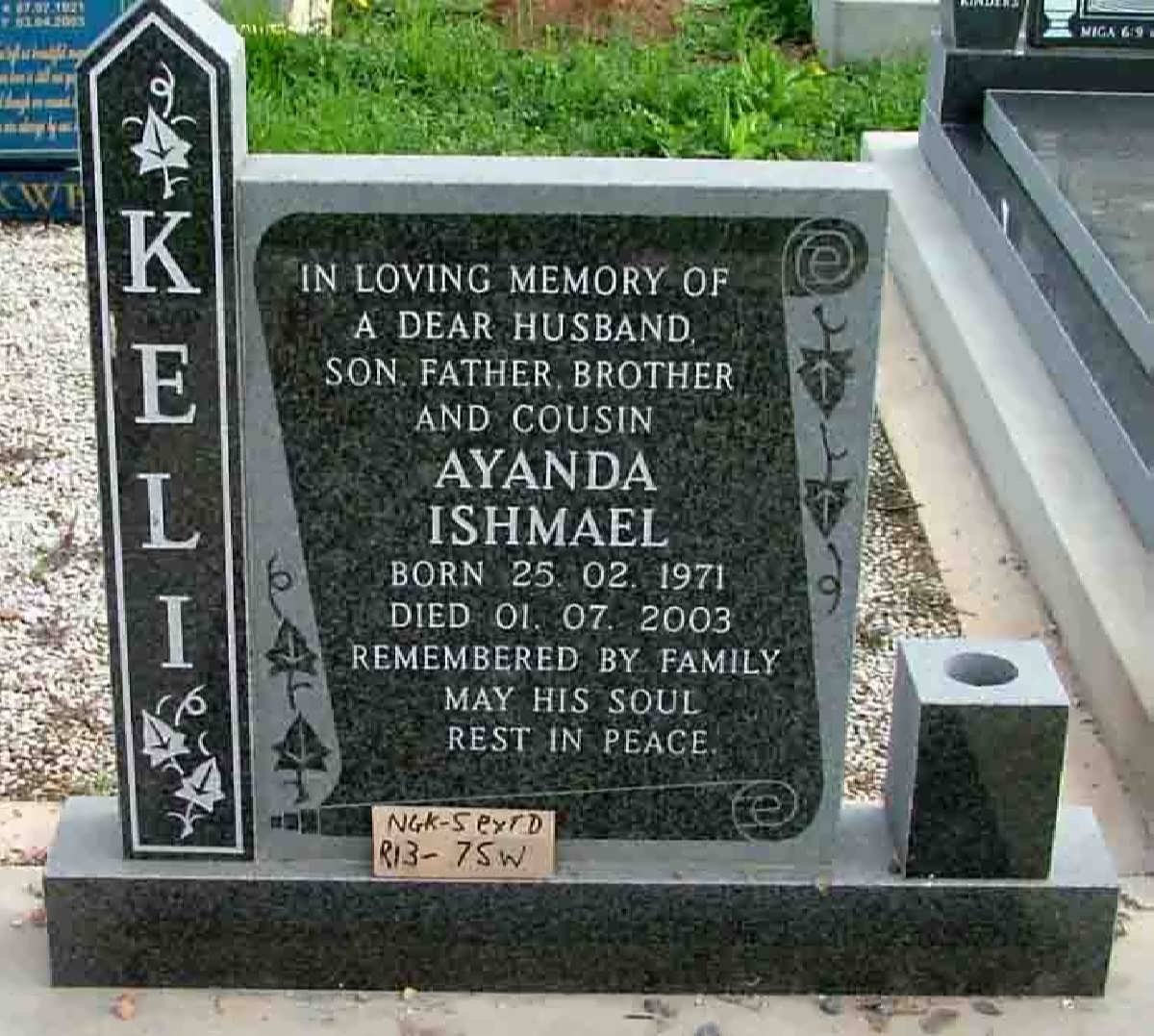 KELI Ayanda Ishmael 1971-2003