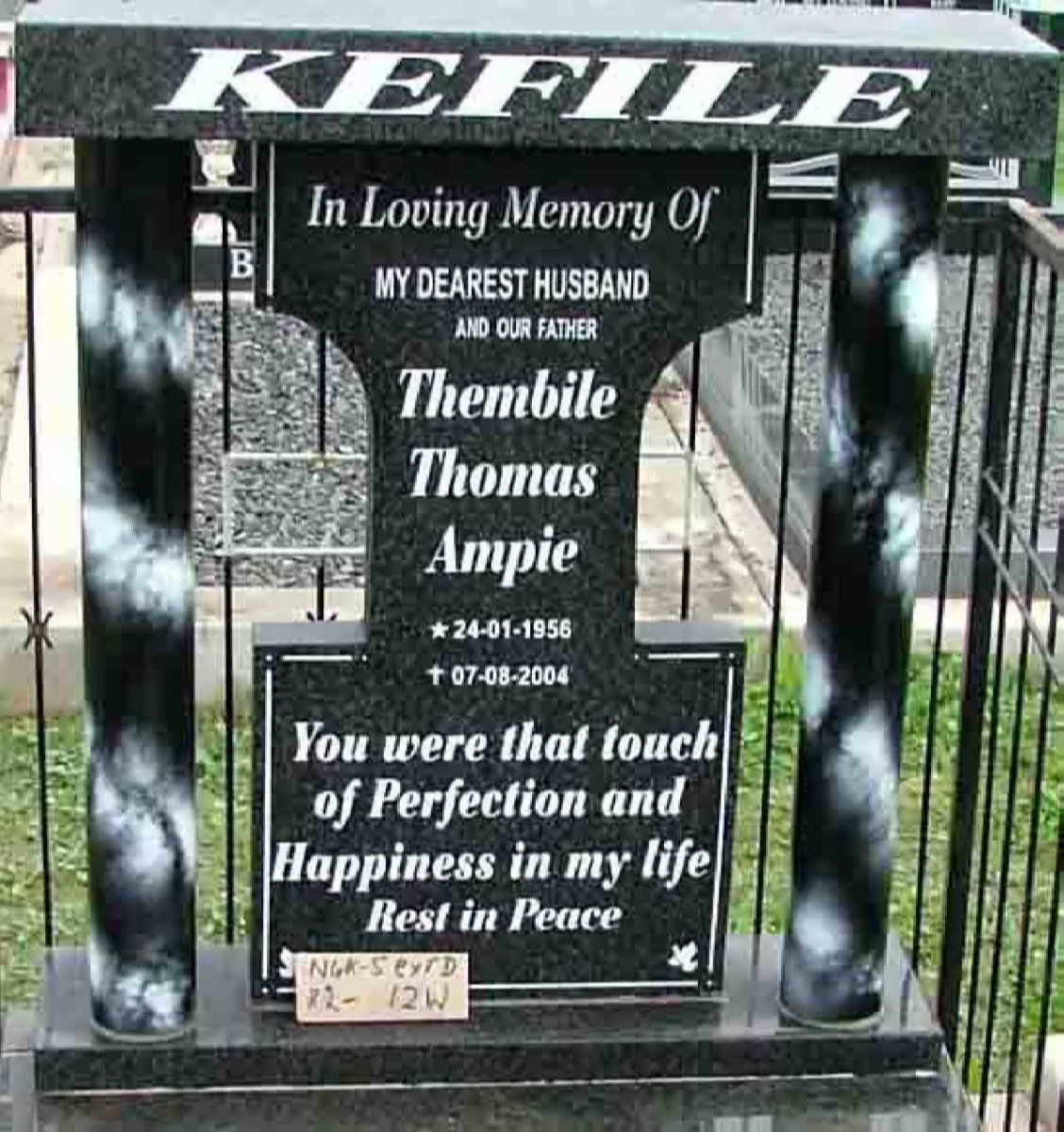 KEFILE Thembile Thomas Ampie 1956-2004