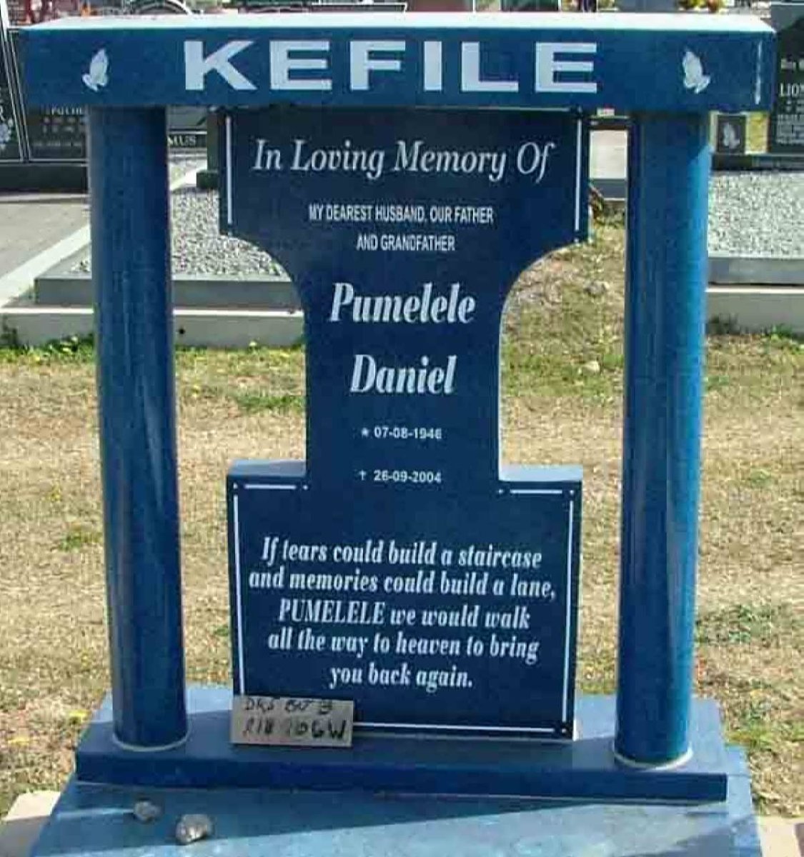 KEFILE Pumelele Daniel 1946-2004