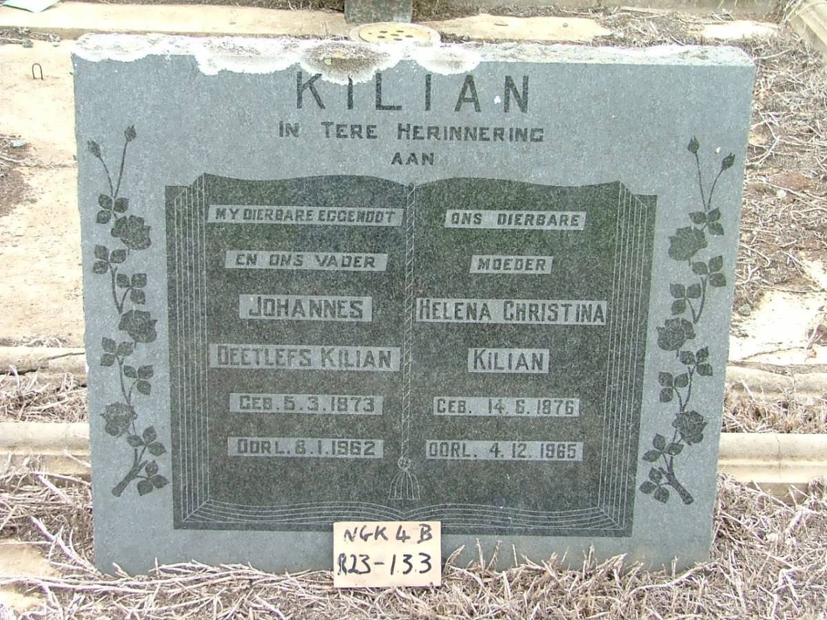 KILIAN Johannes Deetlefs 1873-1962 &amp; Helena Christina 1876-1965
