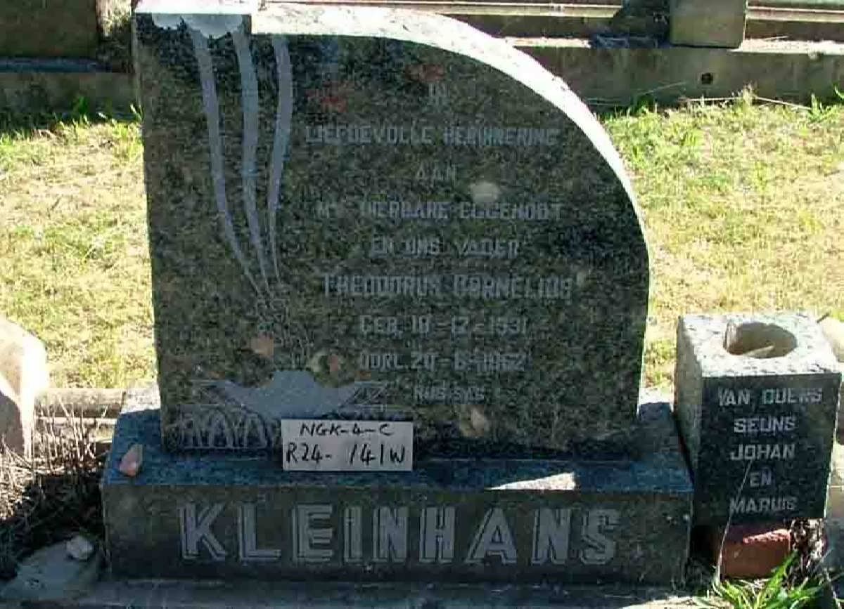 KLEINHANS Theodorus Cornelius 1931-1962