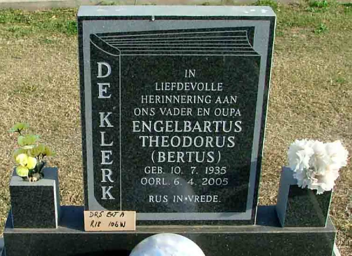 KLERK Engelbartus Theodorus, de 1935-2005