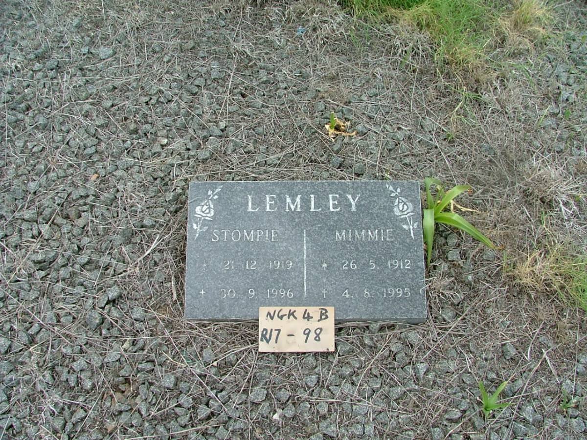 LEMLEY Stompie 1919-1996 &amp; Miemie 1912-1995