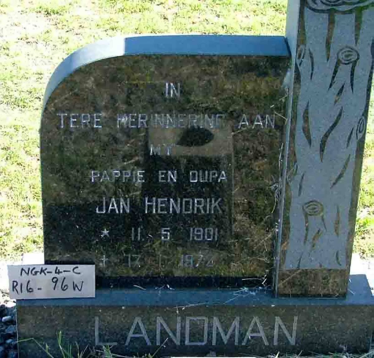 LANDMAN Jan Hendrik 1901-1974