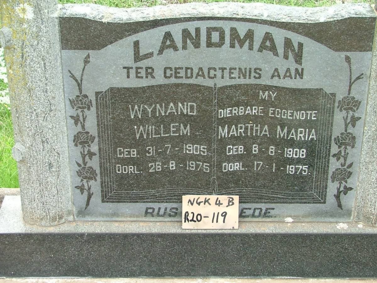 LANDMAN Wynand Willem 1905-1975 &amp; Martha Maria 1908-1975