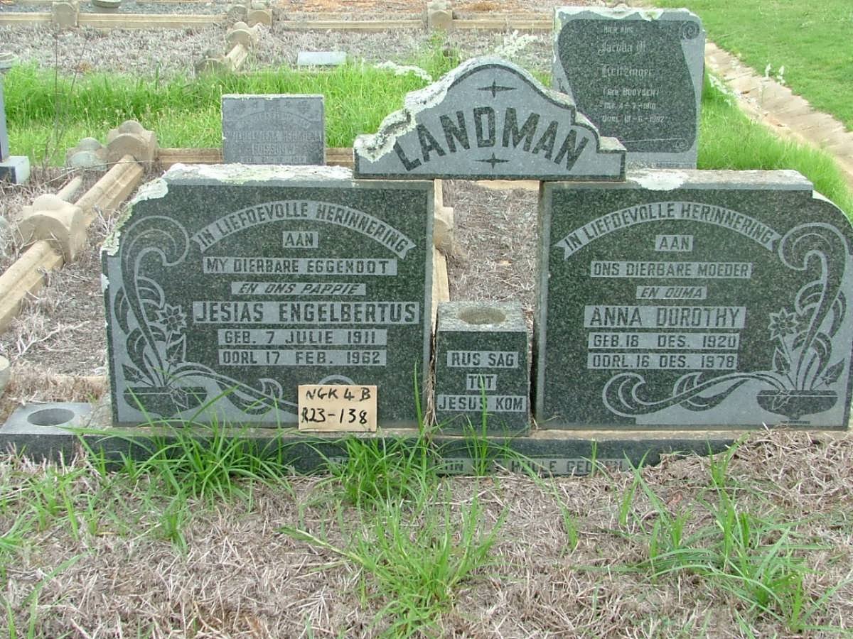 LANDMAN Josias Engelbertus 1911-1962 &amp; Anna Dorothy 1920-1978