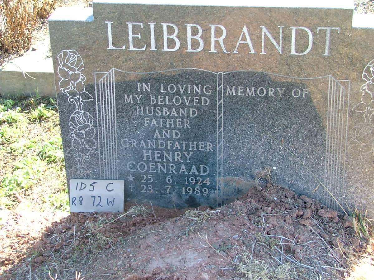 LEIBBRANDT Henry Coenraad 1924-1989