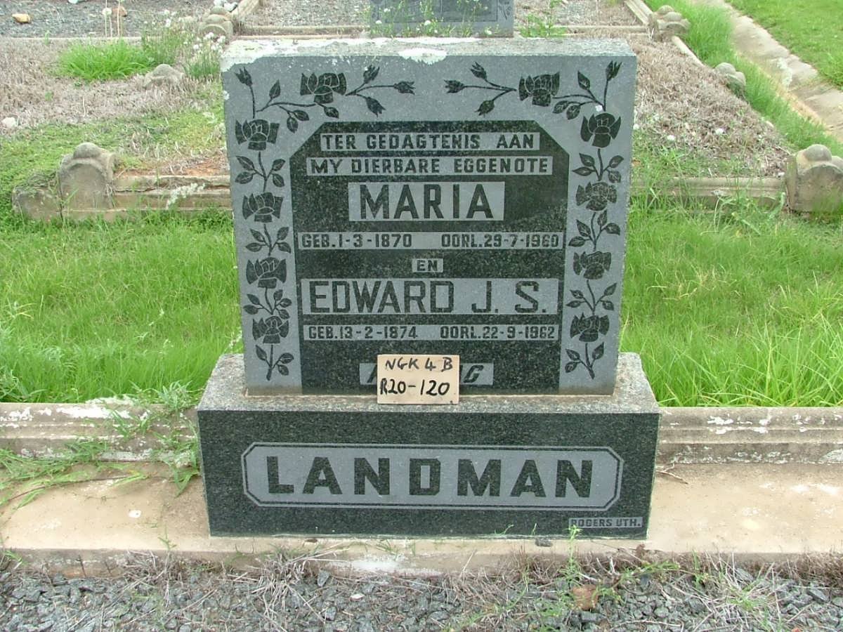 LANDMAN Edward J.S. 1874-1962 &amp; Maria 1870-1960