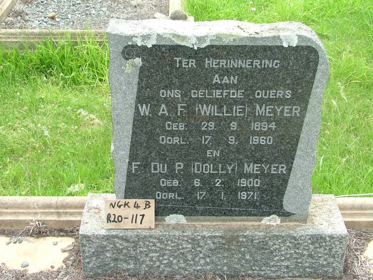 MEYER W.A.F. 1894-1960 &amp; F.Du P. 1900-1971