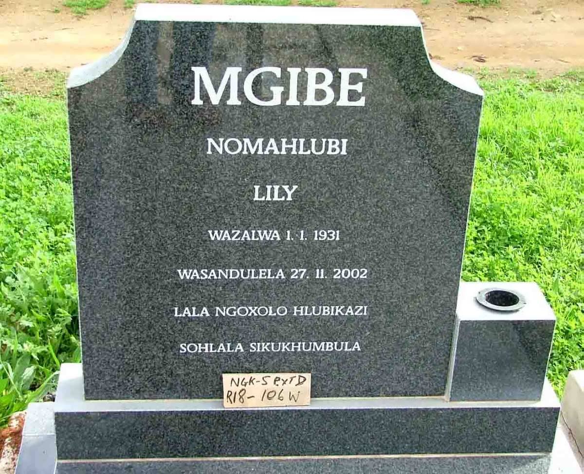MGIBE Nomahlubi Lily 1931-2003