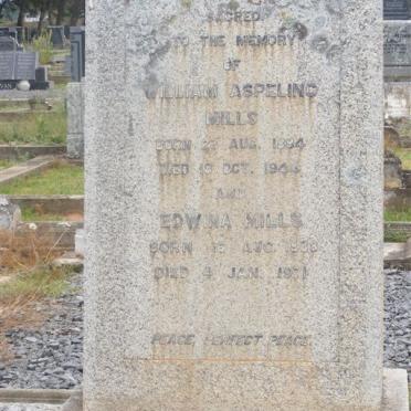 MILLS William Aspeling 1884-1944 &amp; Edwina 1888-1971