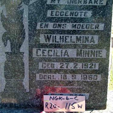 MINNIE Wilhelmina Cecilia 1921-1960