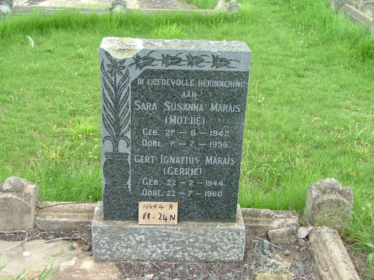 MARAIS Gert Ignatius 1944-1960 &amp; Sara Susanna NORTJIE 1942-1956