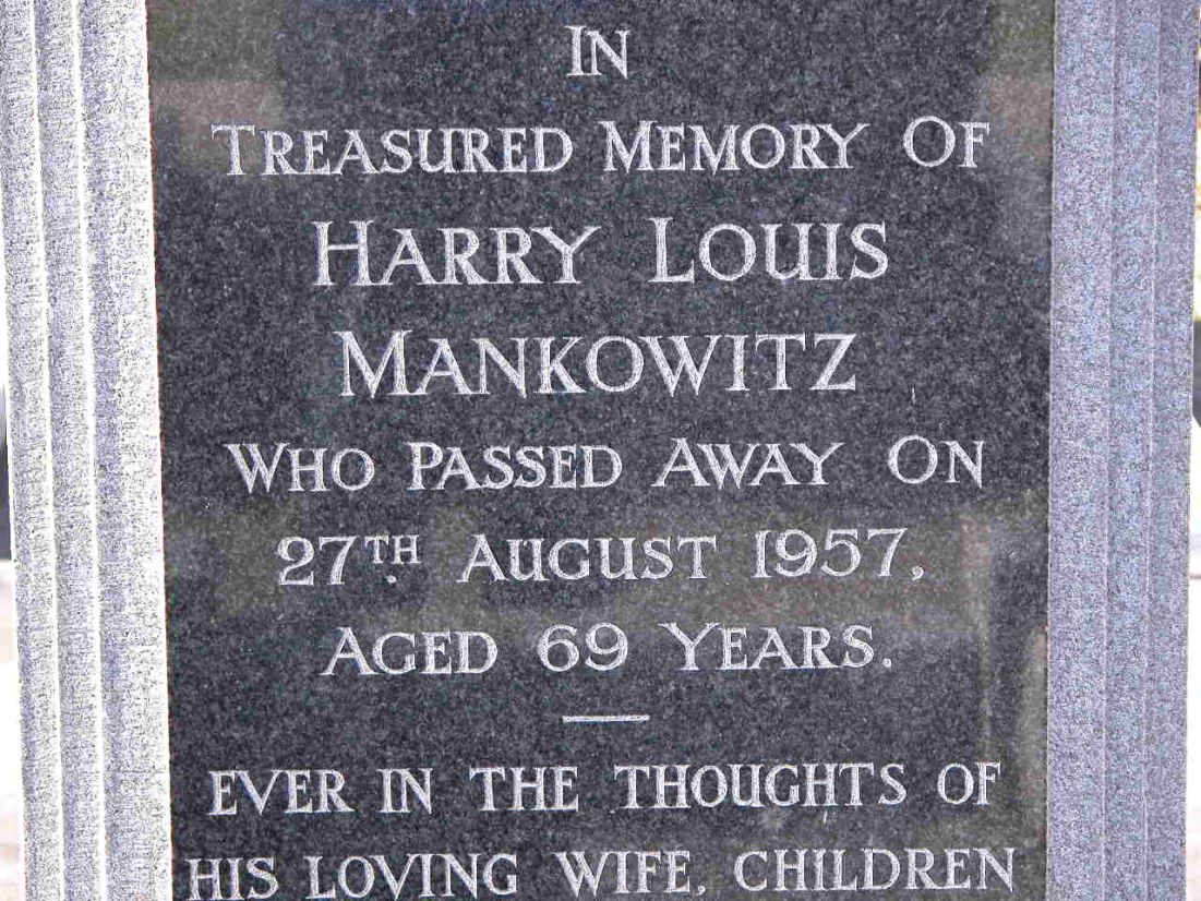 MANKOWITZ Harry Louis -1957