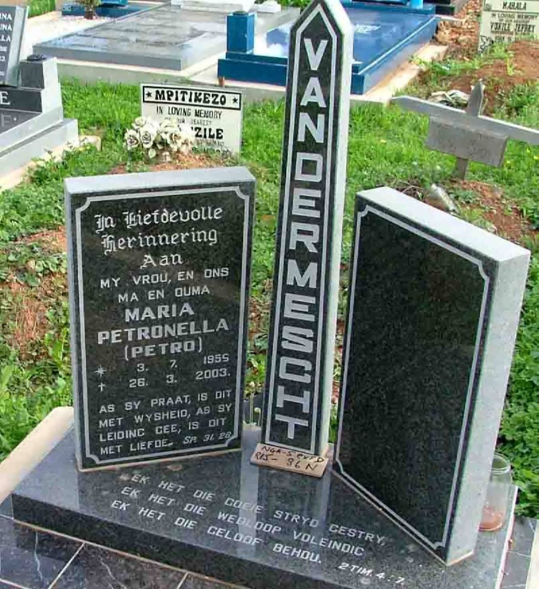 MESCHT Maria Petronella, van der 1955-2003