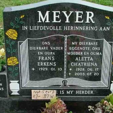 MEYER Frans Erkens 1929- &amp; Aletta Chatriena 1928-2003
