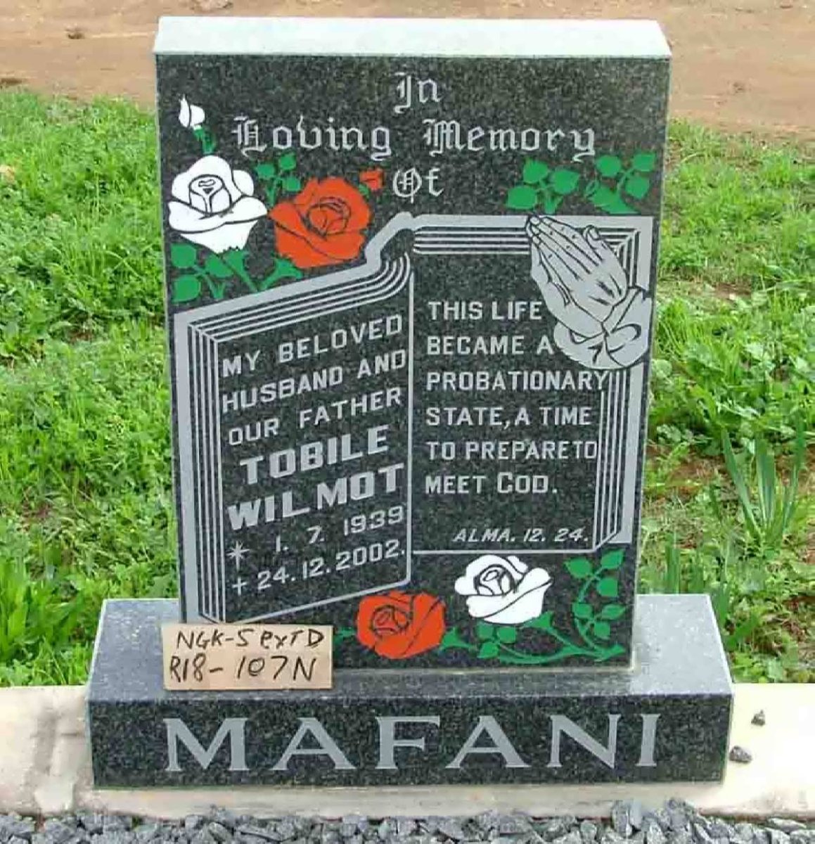 MAFANI Tobile Wilmot 1939-2002